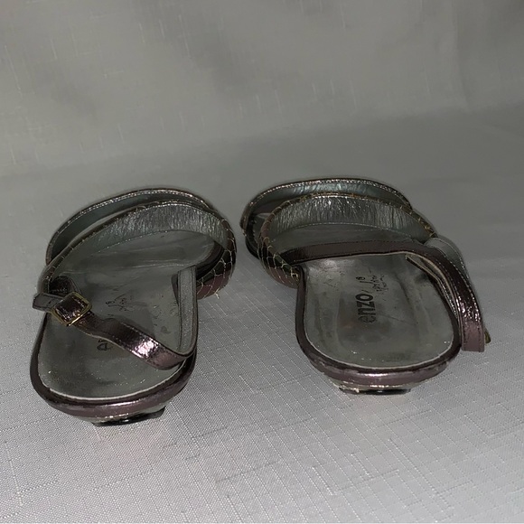 ENZO ANGIOLINI Sandals Women 7 Strappy Faux Snakeskin Flat Open Toe Party Formal - Picture 7 of 10